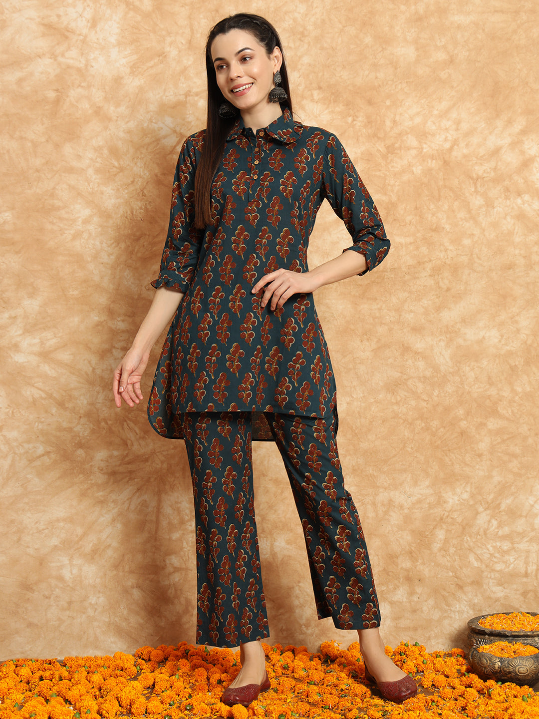 Pure Cotton Printed Co-ord Set for Women Casual Wear