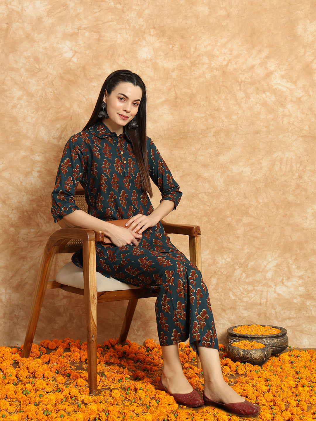 Pure Cotton Printed Co-ord Set for Women Casual Wear