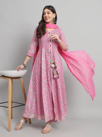 Cotton Kurta Set with Dupatta for Women Casual Wear
