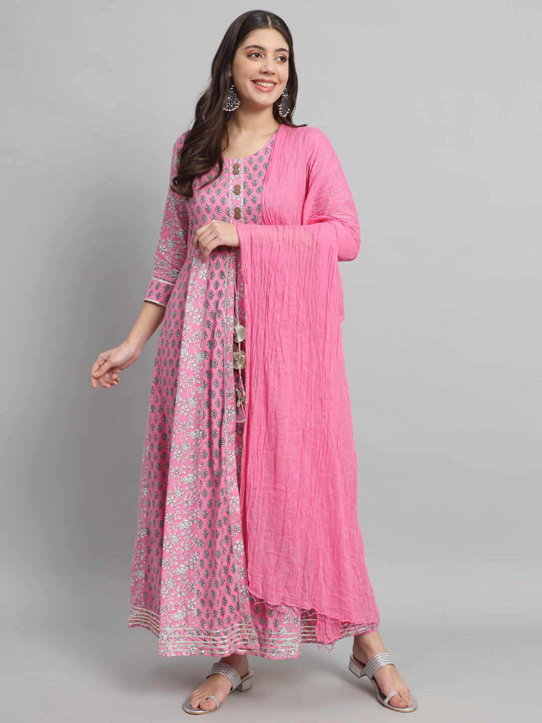 Cotton Kurta Set with Dupatta for Women Casual Wear
