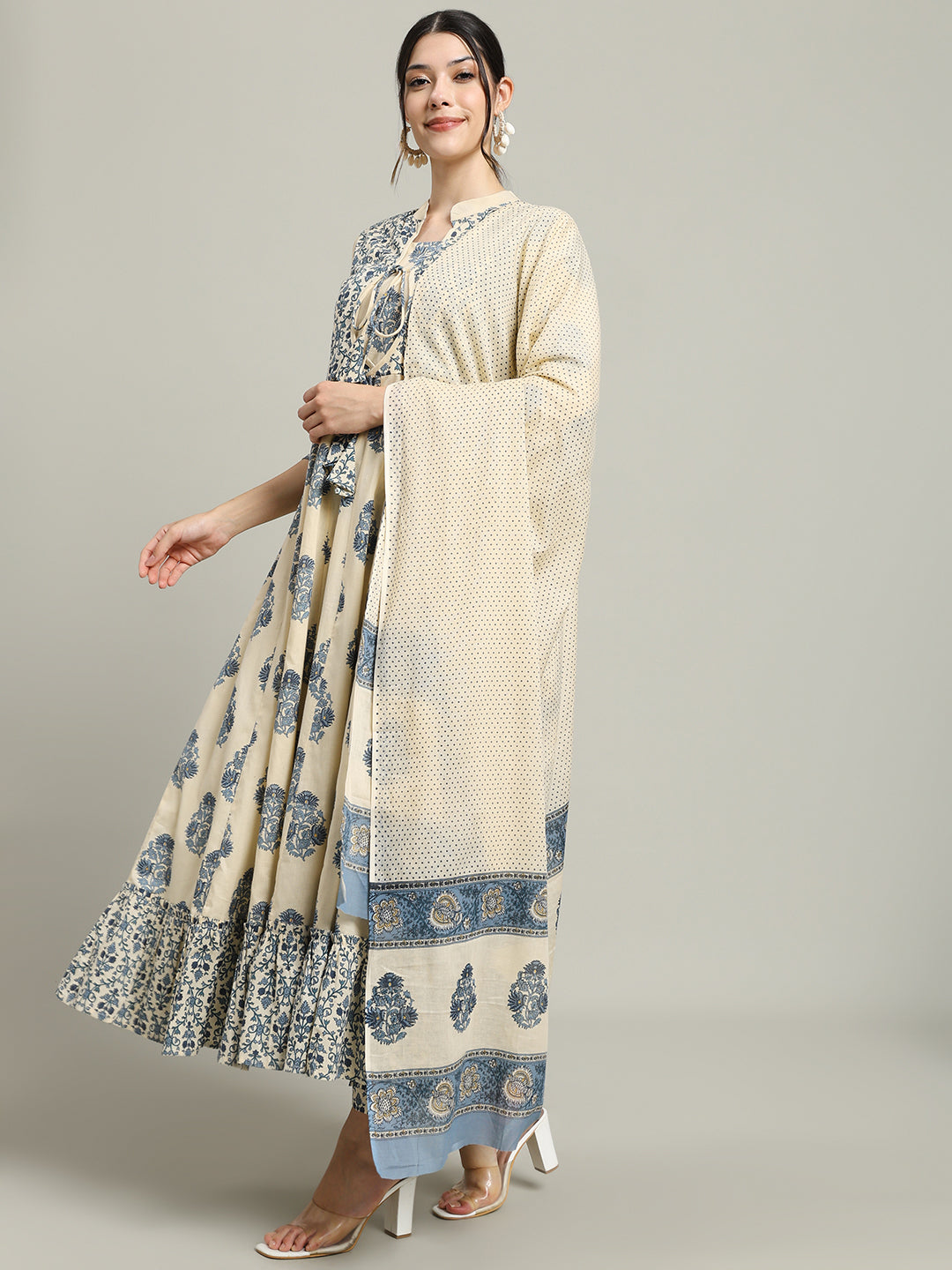 Pure Cotton Printed Kurta Set with Dupatta for Women