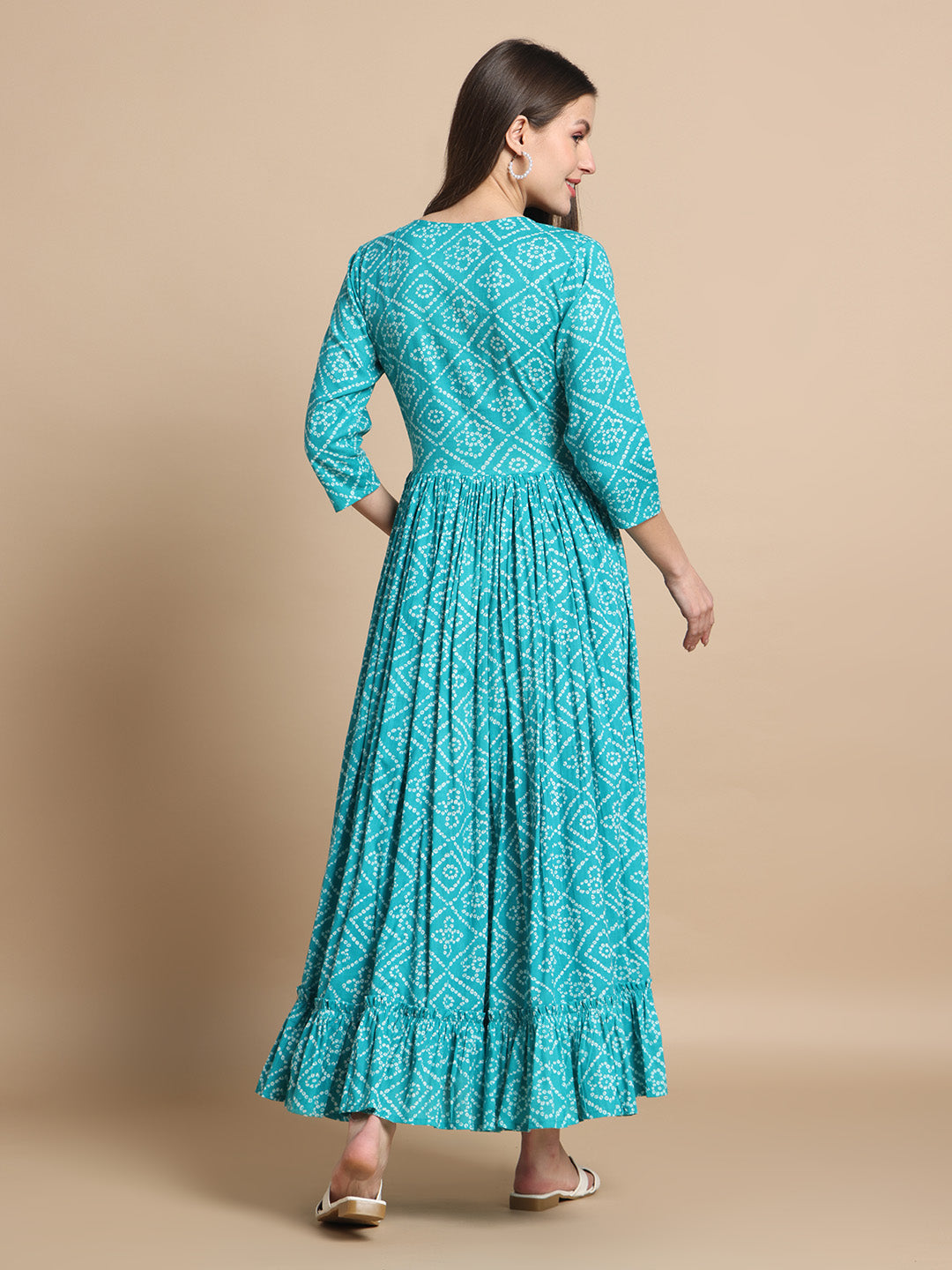 Blue Printed Feeding Friendly Maternity Kurta Wear