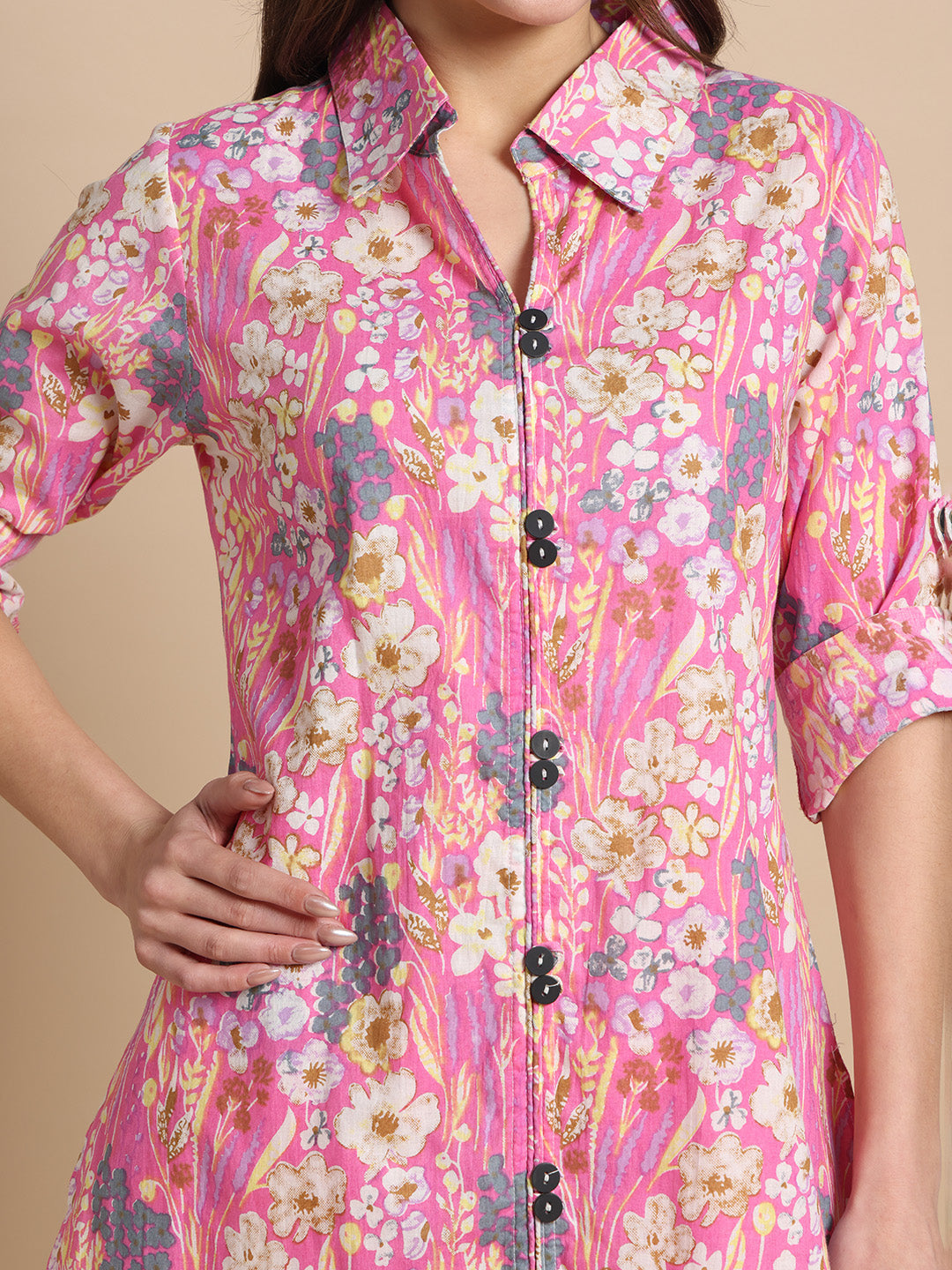 Women's Pink Floral Summer Co-ord Set