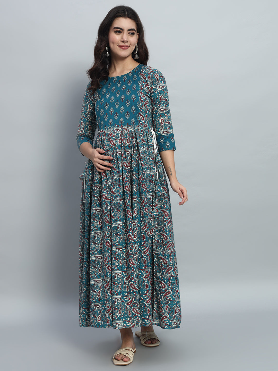 Refresh Your Look with Our Blue Printed Anarkali Gujari Jaipur