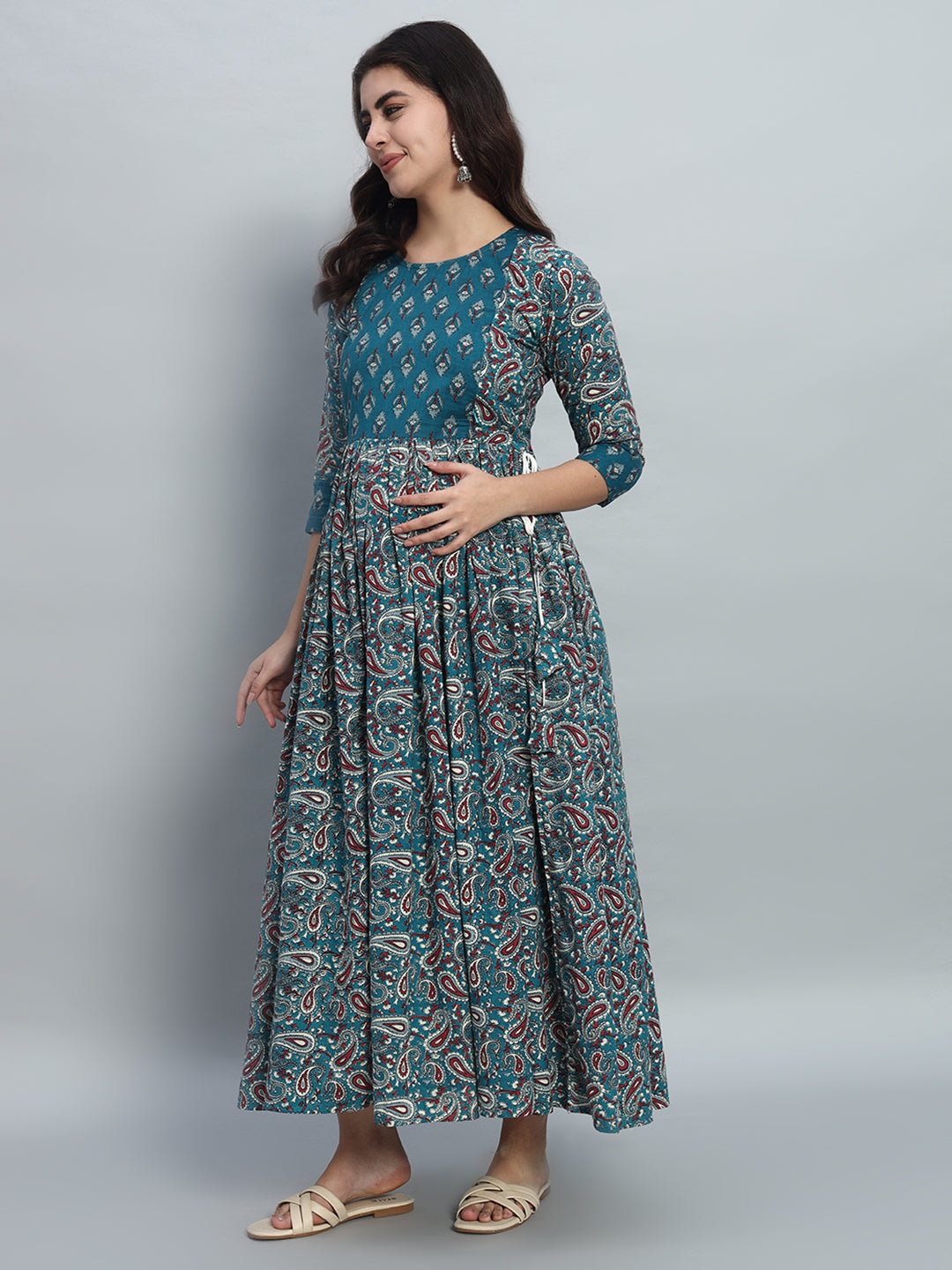 Refresh Your Look with Our Blue Printed Anarkali
