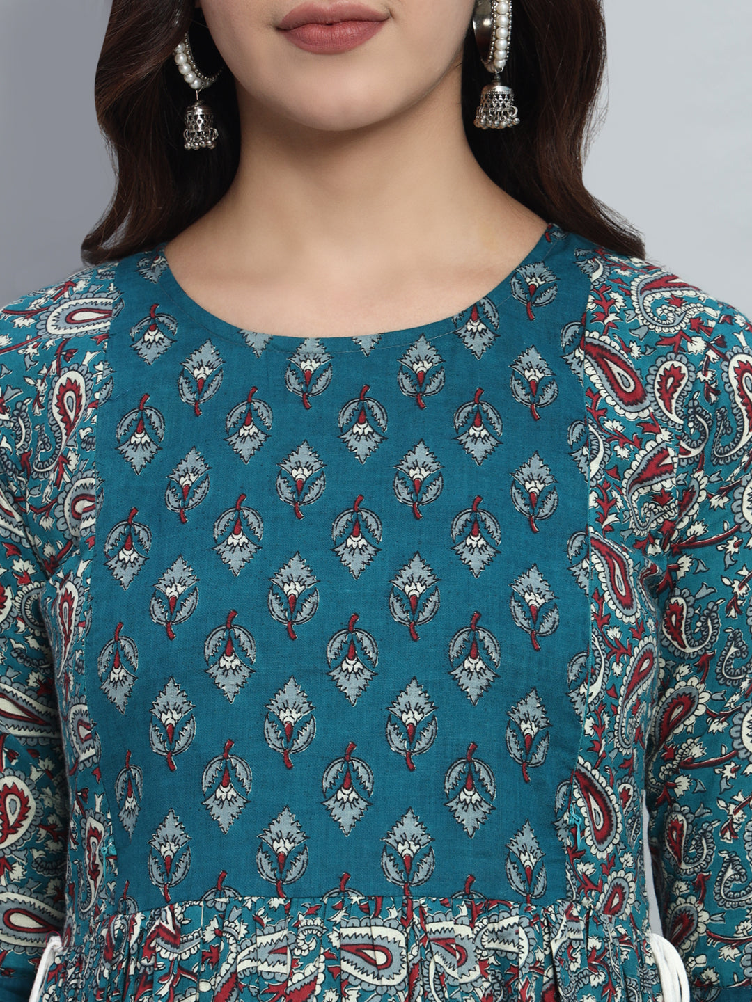 Refresh Your Look with Our Blue Printed Anarkali