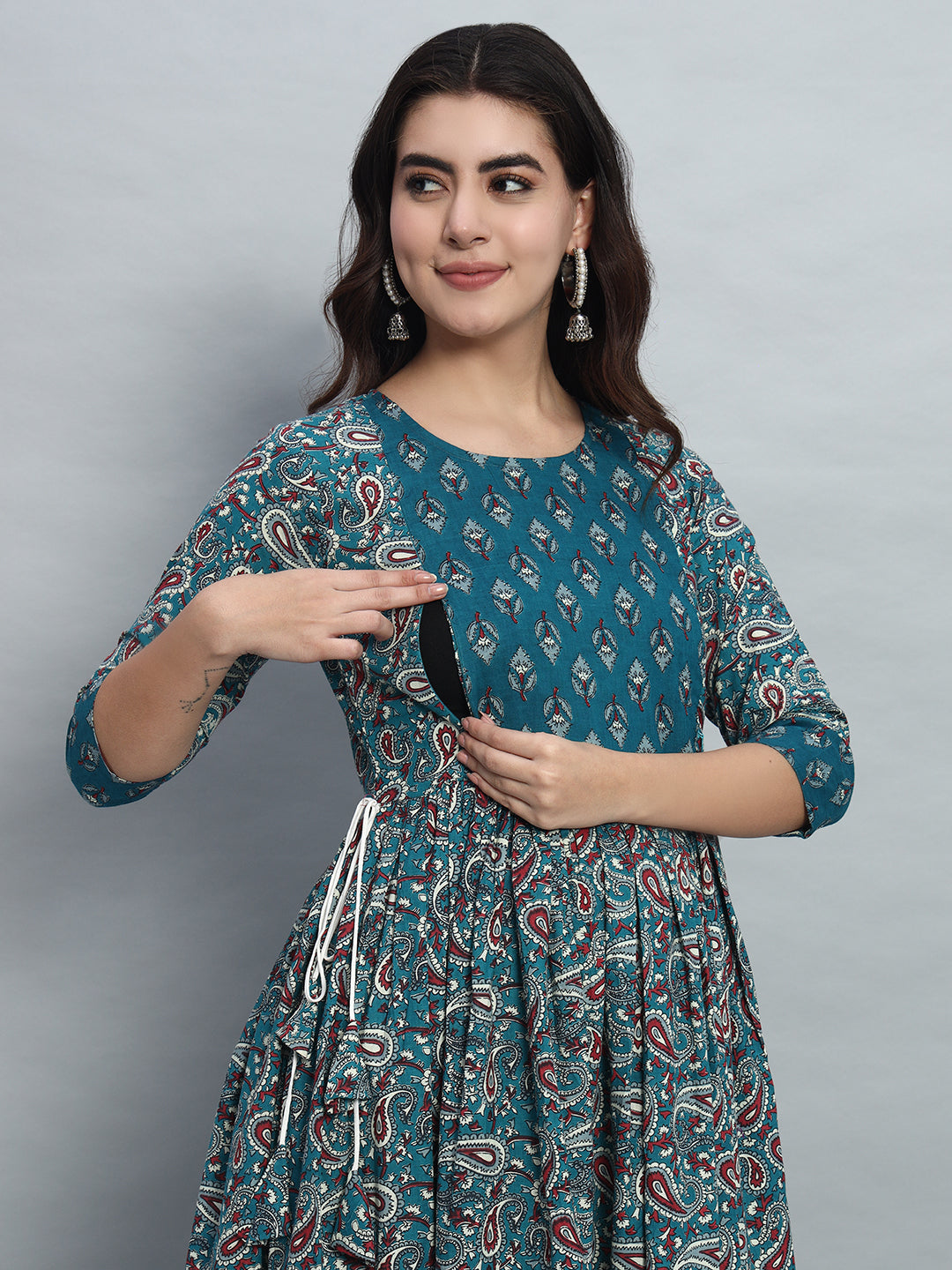 Refresh Your Look with Our Blue Printed Anarkali