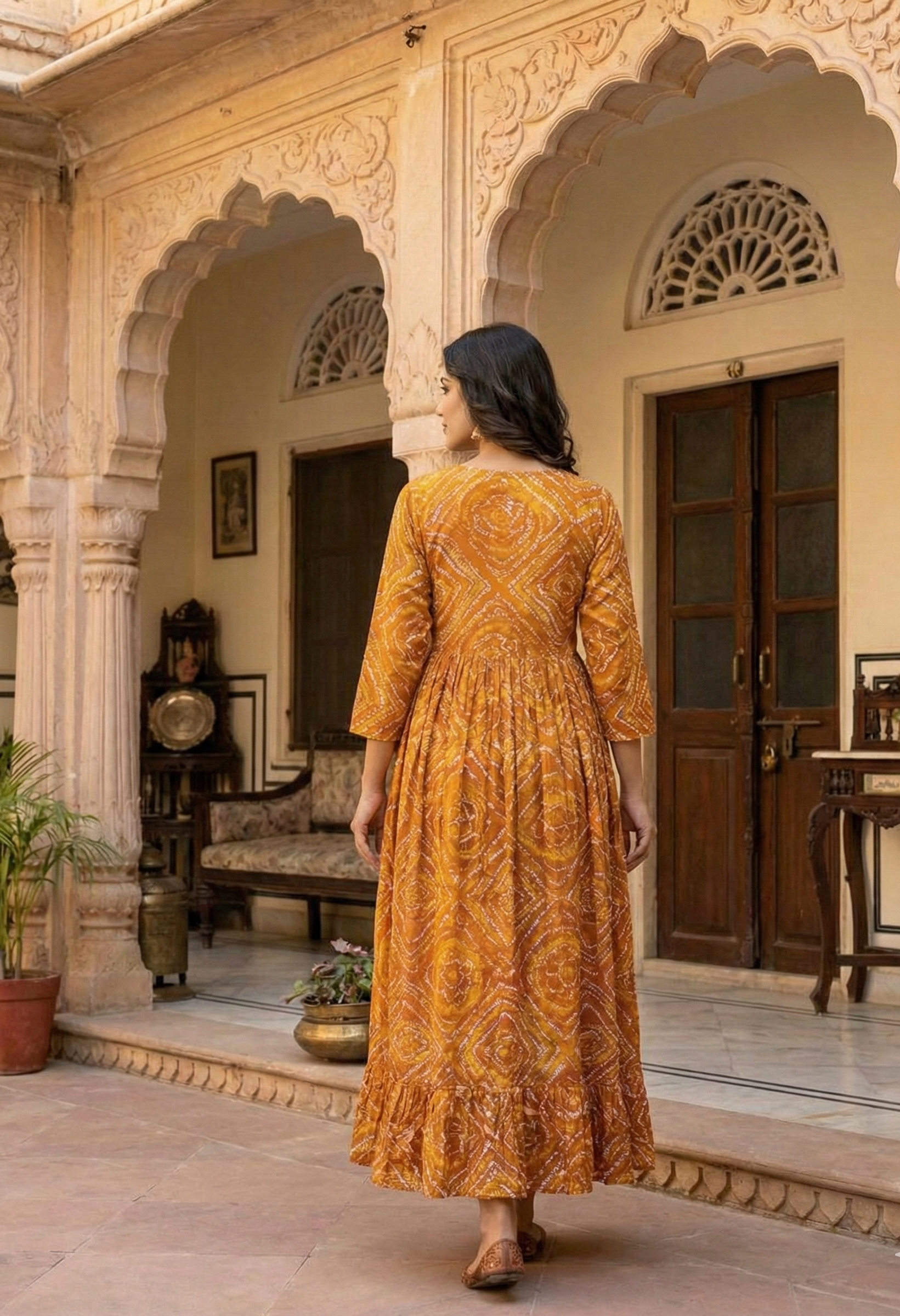 Solid Rayon Anarkali Kurta Set for Women – Long Flared Ethnic Gown with Trousers