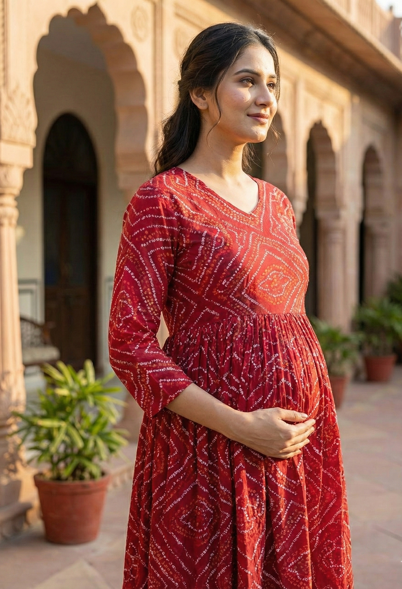 Elegant Floral Print Cotton Anarkali Kurta Set with Dupatta – Breathable Ethnic Wear for Women
