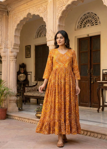 Solid Rayon Anarkali Kurta Set for Women – Long Flared Ethnic Gown with Trousers