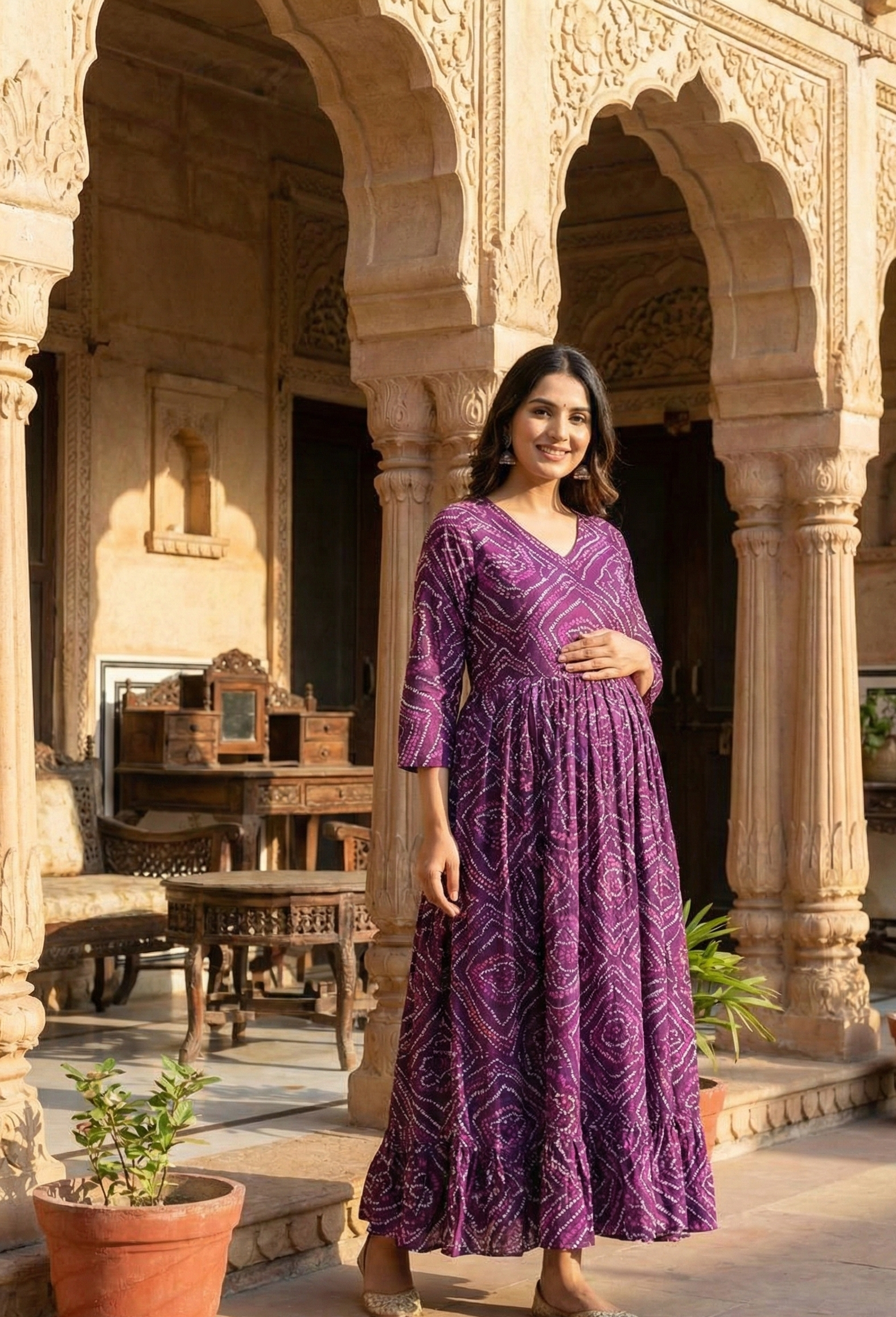 Cotton Nursing Kurta with Zippers